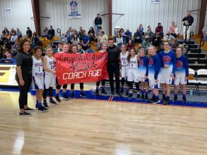 DeKalb Middle School Lady Saints Basketball Coach Josh Agee reached a milestone Monday night notching his 250th career coaching victory as his team defeated Cannon County in Smithville.