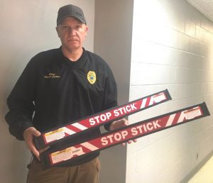 Smithville Police Department now equipped with Stop Sticks. Police Chief Mark Collins pictured here