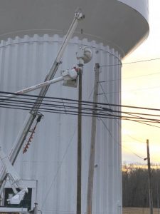 The City of Smithville now has sirens installed at three specific locations to alert the community in the event of a tornado threat and a test of those sirens was conducted Wednesday, December 30. The one shown here was erected on a pole at the city water tank near the high school on Highway 70 Tuesday.