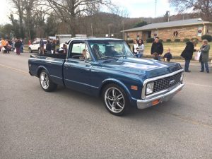 Bryan Keith wins 1st place in antique vehicles for his 1971 C10 during Sunday's Liberty Christmas Parade