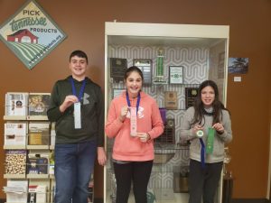 Junior High Luke Magness, Laura Magness, Angelique Barrrick, & Cali Agee (not pictured) won 1st place in the virtual Central Region 4-H Poultry Judging Contest.