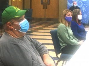 County Commissioners Jeff Barnes, Sabrina Farler, and Anita Puckett during the Tuesday evening workshop discussion about the operation of the DeKalb Animal Shelter