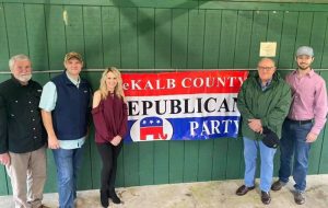 The DeKalb County Republican Party Reorganized Saturday, March 27. The newly elected Executive Committee! is made up of (from L to R: Treasurer Tom Chandler, Secretary Clint Hall, Vice Chair Melissa Miller, Vice Treasurer Vester Parsley, and Chairman Dustin Estes)