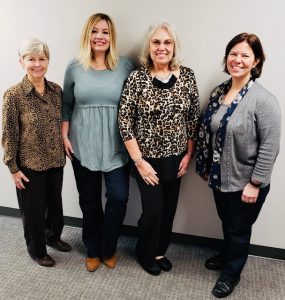 2021 Chamber Executive Board (L-R) Kathy Hendrixson, Secretary; Billie Davis, Vice-President; Lisa Cripps, Past President; Jen Sherwood, President (April Martin, Secretary – not pictured)