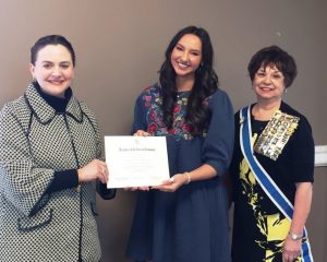 Left to Right: Lisa Harville, Caney Fork DAR Good Citizens Chairman; Leah Brooke Davis, Caney Fork DAR Good Citizen for DeKalb County High School 2021 and Charlotte Reynolds, Past Tennessee DAR State Regent and currently serving as Vice-President General for the National Society of Daughters of the American Revolution.