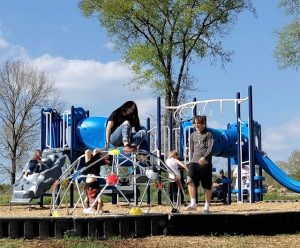Children having fun on the new Alexandria Playground