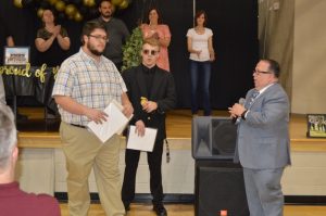 DCHS Senior Victor Luna took home the highest honor at the annual band banquet May 1. Assistant Director Don Whitt presented Luna with the prestigious John Philip Sousa Award for Academic and Skillful Musicianship as a Senior. Luna is the son of Band Director Tracy Luna and Laura Luna,