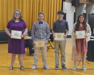 DeKalb West School A/B Honor Roll Recipients: (Left to right): Lauren Fry, Wesley Kent, Caleb Lawson, and Bryna Pelham