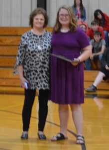 Lauren Fry was presented with the Mrs. Georgia Young Award in memory of the late DWS Cafeteria Manager. Young’s daughter Sherry Williams made the presentation