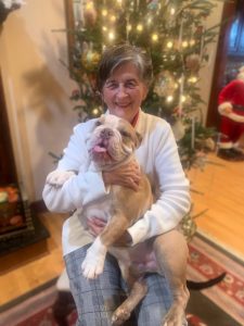 Sue Puckett-Jernigan with her Bulldog "Ollie"