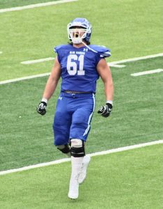 Eli Cross, a two year All-Mid South Conference player, is a starting left tackle on the offensive line for the 2021 National Champion Lindsey Wilson College Blue Raiders