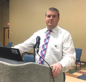 Matthew Hill, senior GIS Specialist for the TN Comptroller’s office, explained the redistricting process for members of the county commission Thursday night during a committee meeting of the whole.
