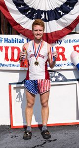 The overall winner of the 23rd annual Fiddler 5K Saturday, July 3 was David Pautienus who ran the course in 17:07 seconds. (Photo by Luton’s Media)