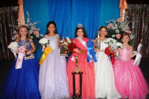 DeKalb Fair Miss Princess: Left to right: 4th Runner-Up- Lyra Dell McMinn, 9 year old daughter of Nathan and Amanda McMinn of Smithville; 2nd Runner-Up- Callen Alizabeth Tramel, 9 year old daughter of Caleb and Hillary Tramel of Smithville; Miss Princess Katy Jo Bowen, 7 year old daughter of the late Joseph Bowen and Kimberly and Cody Atnip of Liberty; 1st Runner-Up Charley Loren Prichard, 9 year old daughter of Andy and Chrissy Prichard of Liberty; and 3rd Runner-Up Clara Ruth Cox, 7 year old daughter of Brandon and Whitney Cox of Smithville