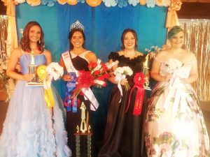 Fairest of the Fair Court: left to right: Mackenzie Leigh Sprague (2nd Runner-Up), Ellisyn Kelsey Cripps (Fairest of the Fair), Alexis Grace Atnip (1st Runner-Up), and Caitlin Alisabeth Milligan (3rd Runner-Up)