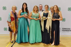 Jacklyn Kleparek, center, was named a level I State Winner in the Creative Arts project at State 4-H Round Up. She is pictured with other winners, donors, and professors in the project.