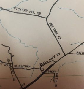 The Redistricting Committee is recommending a plan to the county commission to move 158 people from District 3 to District 2. This area is bounded on the northeast by State Route 83 (New Home Road); on the north by Vickers Hollow Road; on the southeast by Short Mountain Road; and on the southwest by Lee Braswell Road. (The map here shows the general area to be impacted and is not the final official redistricting map)..