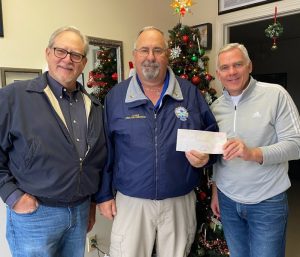 DeKalb EMS Gets $500 Donation from Mountain Harbour Property Owner’s Association. Pictured are: Pete Siggelko (left) and Brian Clark (right) of the Mountain Harbour Property Owners Association with DeKalb EMS Director Hoyte Hale.