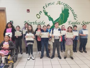 A group of 4-H students from 4th to 12th grade participated in the DeKalb County 4-H Public Speaking Contest on January 11. Pictured: (4th Grade) back row: Natali Johnson, Riley Scarbro, Haydin Stacy, Chaelyn Hollingsworth, Austin O’Connor, Elyza Collier, Travis Childers. Front Row: Kara Kelso, Emily Roberts (1st Place), Grady Thomason (2nd place), Bentley Martin (3rd place), Aiden Cook