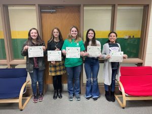 A group of 4-H students from 4th to 12th grade participated in the DeKalb County 4-H Public Speaking Contest on January 11. (6th-12th grade): Bella Franz (1st place in 7th grade), Chaylea Lunsford (2nd place in 8th grade), Jacklyn Kleparek (1st place in 11th grade), Cali Agee (1st place in 8th grade), Triniti Kelsor (1st place in 6th grade)
