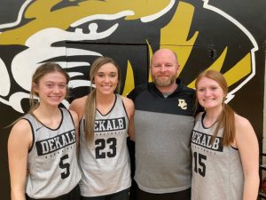 Three DCHS Lady Tigers have earned All-District Basketball honors. Pictured here left to right: Second Team All-District- Ella VanVranken, First Team All-District-Kadee Ferrell, and Honorable Mention and All-Freshman Team- Avery Agee.