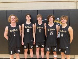 Six DCHS Tigers have earned All-District Honors: Pictured left to right: Isaac Knowles-All Defensive Team, Stetson Agee-Honorable Mention, Conner Close-2nd Team All District and Most Improved, Brayden Antoniak- Honorable Mention and All Defensive Team, Elishah Ramos-3rd Team All District, and Jordan Parker-All Freshman Team (not pictured)