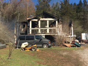 A fire late Tuesday night destroyed a residence at 5753 Walker Creek Road between Temperance Hall and Alexandria.