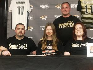 Allie Wilbur, a senior and gifted Lady Tiger soccer player signed a letter of intent with Waynesburg University to play collegiate soccer for the Lady Yellow Jackets next season after she graduates in May. Waynesburg University is located in Waynesburg, Pennsylvania. Joining Wilbur for the signing were her father Andrew Wilbur and step-mother Rachel Joines and DCHS Soccer Coach Dylan Kleparek