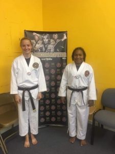 Madison Lack and Ivanny Earlington tested for First Degree Black Belt on August 28, 2021