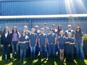 Livestock Team DeKalb County 4-H members competed at the Central Region Livestock Judging Contest. Back Row: Ansley Cantrell, Jenna Cantrell, Avalynn Smullen, Izayah Dowell, Luke Magness, Bill Stanton, Laura Magness, Kylynn Smullen, and Cali Agee. Front Row: Chloe Miller, Kaylee Womack, Adonis Cooprider, Gauge Pack, Kena Denton, and Riley Scarbro