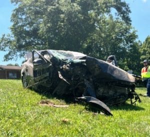 The paraplegic driver involved in a one car crash Wednesday on Highway 70 at Snow Hill was found with a large amount of marijuana, Fentanyl, and cocaine. 29-year-old Dajuion Shaw of Lavergne was airlifted from near the crash scene and flown to Vanderbilt Hospital. Criminal charges are pending because of the drugs found on him. (Jim Beshearse Photo)