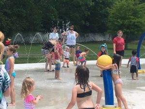 Excited kids enjoy getting all wet with Grand Opening of Splashpad at Green Brook Park