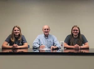 Jacklyn Kleparek-DeKalb 4-H Ambassador, Mayor Tim Stribling, and Kylynn Smullen- DeKalb 4-H June Dairy Month Chairman, celebrate the importance of dairy farms and products with the signing of a proclamation.