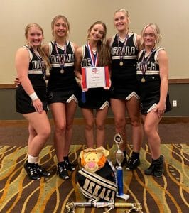 The DCHS Football cheerleaders attended NCA camp in Lagrange, Georgia June 16th-19th: NCA All-Americans: Left to right: Deanna Agee, Carlee West, Lily McDerman, Ally Fuller and Ellie Dillard