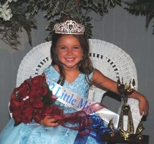 Kendyl Reign Atnip won the Little Miss Pageant at the DeKalb County Fair Tuesday night. Atnip is the 6-year-old daughter of Brooke Hutchings and Cody and Kimberly Atnip of Liberty. She was also named Most Photogenic.