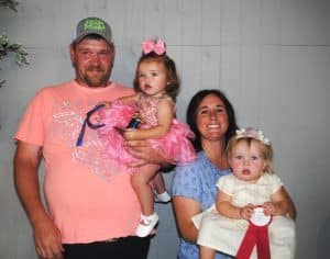 DeKalb Fair Toddler Show Girls (13 to 18 months): Winner: Norah Jean McKeown (left) 17-month-old daughter of McKailey Wade and Jimmy McKeown of Smithville; Runner-up: Charlotte Hazel Moore (right) 14-month-old daughter of Jacob and Megan Moore of Smithville