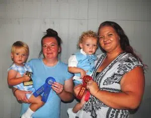 DeKalb Fair Toddler Show Boys (19 to 24 months): Winner: Aiden Stringer (left) 22-month-old son of Amanda and James Stringer of Liberty; Runner-up: Kolsten Baldwin (right), 23-month-old son of Jessica Ray and Aulbry Baldwin of Alexandria