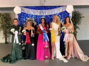 DeKalb County Fairest of the Fair Royalty: left to right- Alexis Grace Atnip, third runner-up; Kenlee Renae Taylor, first runner-up; 2022 DeKalb Fairest of the Fair Addison Jean Puckett; Katherine Grace Colwell, second runner-up; and Mackenzie Leigh Sprague, fourth runner-up.