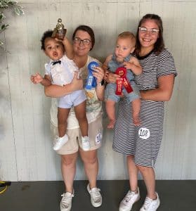 DeKalb Fair Toddler Show Boys (13 to 18 months): Winner: Leo Quincy Pedigo (left), 17-month-old son of Morgan Pedigo of Smithville; Runner-up: Karson Pettit (right) 13-month-old son of Zach and Taya Pettit of DeKalb County