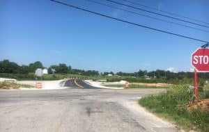 Motorists traveling Keltonburg Road (Highway 288) are urged to be aware of the new traffic pattern at the intersection with Highway 56 across from Blue Springs Road as shown here.