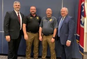 TN Sheriffs’ Association Director Jeff Bledsoe, Sheriff Patrick Ray, Alexandria Police Chief Chris Russell, TN Association of Chief of Police Interim Director Phil Keith