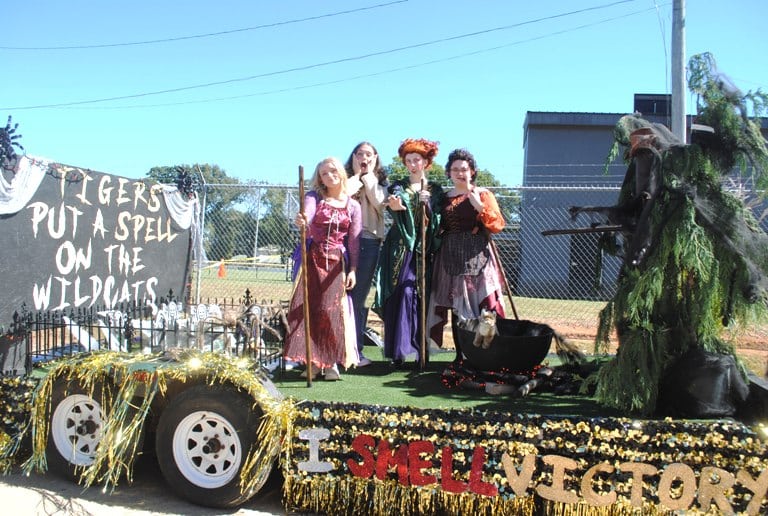 DCHS Students Paraded Their “Tiger Pride” Through Town Friday: First Place Homecoming Float- Junior Class: “I Smell Victory, Tigers Put A Spell on the Wildcats