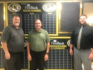 DeKalb County High School has found a new way to promote student achievement with help from two local sponsor partners, FirstBank and Wilson Bank & Trust. New signs are now prominently displayed on the wall in the hallway of the school near the office to highlight the names of students who have met various academic and vocational benchmarks. Pictured here left to right are DCHS Principal Bruce Curtis, Casey Midgett of FirstBank and DCHS Assistant Principal Thomas Cagle.