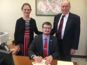 Dr. Robert R. Atnip, the City of Smithville, and DeKalb County are joining chiropractic physicians nationwide this October during National Chiropractic Health Month to help raise awareness of non-drug approaches to pain management in the face of the U.S. opioid epidemic. County Mayor Matt Adcock signed a proclamation Monday accompanied by Dr. Atnip and his wife Guylene.