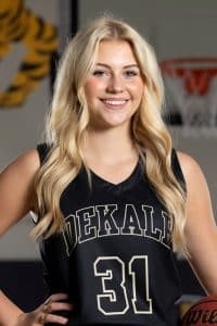 Dare Collins scored in double figures for the Lady Tigers with 10 points in the East Robertson game Saturday in the HOC at Carthage. In the Gordonsville game she scored 5 points