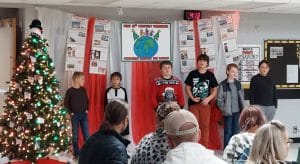 DeKalb West School students in the holidays around the world afterschool program.