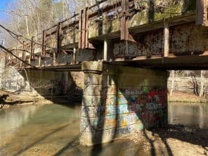 The old Big Rock Road Bridge