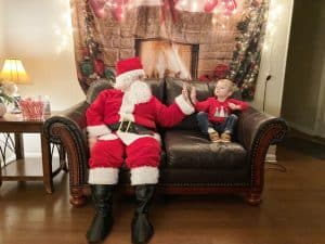 Kids Express Therapy in Smithville, which offers speech, occupational and physical therapy, hosted a sensory sensitive Santa event Saturday (Dec. 10) at their offices at 612 South Congress Boulevard.  Hudson Mathis, pictured here, visited Santa Claus.  Hudson, son of Chad and Brooke Mathis, has autism