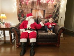 Kids Express Therapy in Smithville, which offers speech, occupational, and physical therapy, hosted a sensory-sensitive Santa event Saturday (Dec. 10) at their offices at 612 South Congress Boulevard. Hudson Mathis, pictured here, visited with Santa. Hudson, son of Chad and Brooke Mathis has Autism