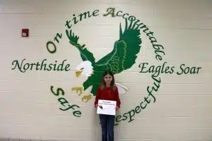 Northside Elementary School has awarded its Eagles of the Month including Ana Pack (5th grade), a great student who is a hard worker and kind to her peers.